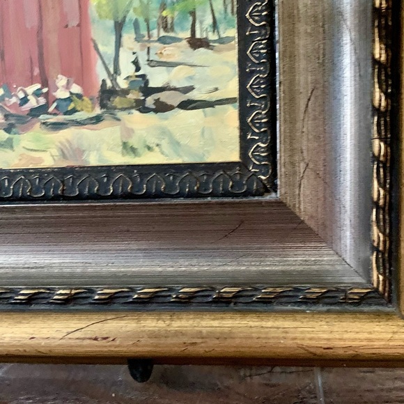 Vintage Red Barn Oil Painting 11/13” - Picture 11 of 13